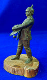German Germany WWI WW1 Soldier w/ Drums Metal Figurine Statue Sculpture
