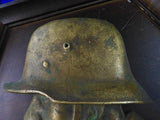 German Germany Antique WW1 Bronze Copper Soldier Bust Plaque Military Wall Decor