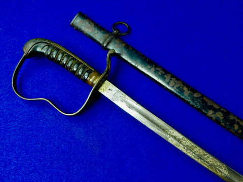 German Germany WW1 Engraved Officer's Sword w/ Scabbard