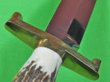 Custom Hand Made by T.W. DOWNING Huge Heavy Bowie Hunting Knife Dagger & Sheath