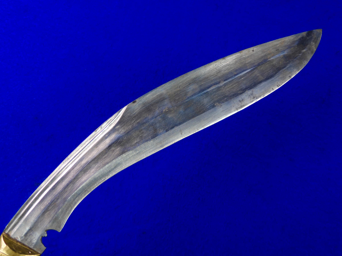 Antique 19 Century Indian India Gurkha Kukri Fighting Knife w/ Scabbar ...