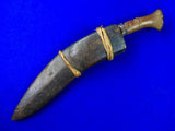 Antique 19 Century Indian India Nepal Kukri Gurkha Fighting Knife w/ Scabbard