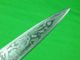 Vintage Indo-Persian Middle East Afghani Engraved Fighting Knife Dagger Kindjal