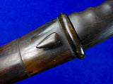 Antique Old Indonesian Indonesia Damascus Blade Short Sword Knife w/ Scabbard