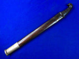 Antique Old Indonesian Indonesia Damascus Blade Short Sword Knife w/ Scabbard