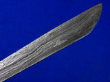 Antique Old Indonesian Indonesia Damascus Blade Short Sword Knife w/ Scabbard