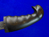 Antique Old Indonesian Indonesia Damascus Blade Short Sword Knife w/ Scabbard