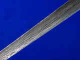 Antique Old Indonesian Indonesia Damascus Blade Short Sword Knife w/ Scabbard