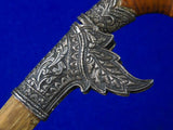 Antique Old Indonesia Indonesian Silver Fittings Small Knife w/ Scabbard