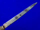 Antique Old Indonesia Indonesian Silver Fittings Small Knife w/ Scabbard