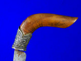 Antique Old Indonesia Indonesian Silver Fittings Small Knife w/ Scabbard