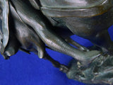 Antique Italy Italian Bronze Signed Knight On Horse Figurine Statue