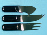 Italian Italy Designer's Inox Set of 3 Cheese Olive Knife