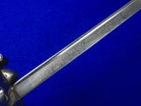 Italian Italy Antique WW1 German Made Engraved Officer's Sword w/ Scabbard