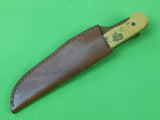 Vintage Custom Hand Made JERRY POLETIS Scrimshaw Hunting Skinner Knife & Sheath