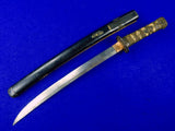 Antique Old Japanese Japan Wakizashi Short Sword Swords Tanto Fighting Knife Knives w/ Scabbard