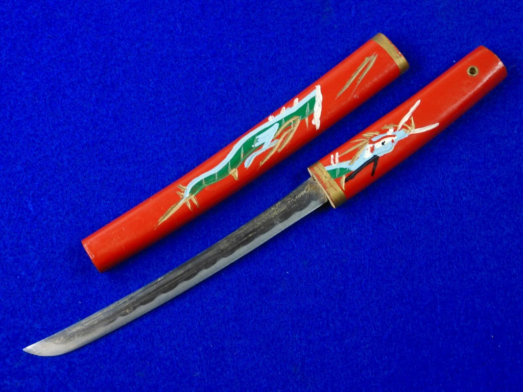 Vintage Old Japanese Japan Small Tanto Knife & Scabbard ANTIQUE & MILITARY FROM BLACKSWAN