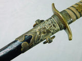 Japanese Japan WW2 Navy Naval Officer's Dagger Fighting Knife w/ Scabbard