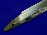 Japanese Japan WW2 Signed Blade Tanto Fighting Knife w/ Scabbard