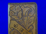 John Ek Personal Handmade Carved Leather Wallet Pouch Pocketbook