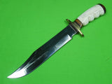 Vintage Custom Hand Made Large Bowie Hunting Fighting Knife & Sheath
