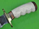 Vintage Custom Hand Made Large Bowie Hunting Fighting Knife & Sheath