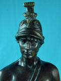 Large Signed Bronze Roman Greek Soldier Warrior w/ Sword Sculpture Figurine Art