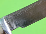 RARE US 1970's Custom Made Handmade by MICHAEL LEACH Hunting Fighting Knife & Sheath