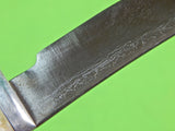 RARE US 1970's Custom Made Handmade by MICHAEL LEACH Hunting Fighting Knife & Sheath