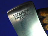 Vintage US MARBLES Gladstone #5 Belt Camping Axe Hatchet with leather sheath scabbard
