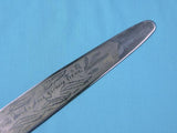 Vintage Old Mexico Mexican Horse Head Engraved Machete Sword w/ Scabbard