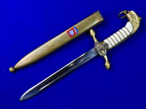 Mexican WW2 Officer's Eagle Head Dagger Knife w/ US Military Decorations