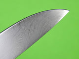 US Custom Hand Made Michigan Maker Johnny D. VASQUEZ Damascus Knife & Sheath