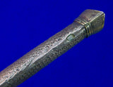 Antique Old Middle East Turkish Silver Marked Scabbard Sheath for Fighting Knife
