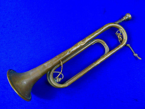 Vintage Military Army US Regulation Czechoslovakia Made Bugle Musical Instrument 
