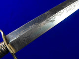 Vintage German Germany Solingen Navy Motif Engraved Dagger Knife w/ Sheath