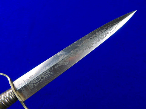 Vintage German Germany Solingen Navy Motif Engraved Dagger Knife w