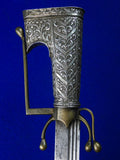 Antique North African Morocco Andrea Ferara Silver Nimcha Sword w/ Scabbard