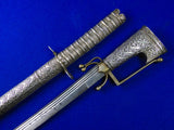 Antique North African Morocco Andrea Ferara Silver Nimcha Sword w/ Scabbard
