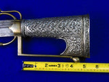 Antique North African Morocco Andrea Ferara Silver Nimcha Sword w/ Scabbard