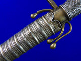 Antique North African Morocco Andrea Ferara Silver Nimcha Sword w/ Scabbard