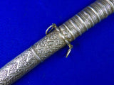 Antique North African Morocco Andrea Ferara Silver Nimcha Sword w/ Scabbard
