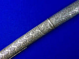 Antique North African Morocco Andrea Ferara Silver Nimcha Sword w/ Scabbard