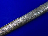 Antique North African Morocco Andrea Ferara Silver Nimcha Sword w/ Scabbard