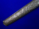 Antique North African Morocco Andrea Ferara Silver Nimcha Sword w/ Scabbard