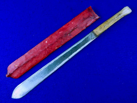 Vintage Antique Old African Africa Dagger Short Sword Knife w/ Sheath