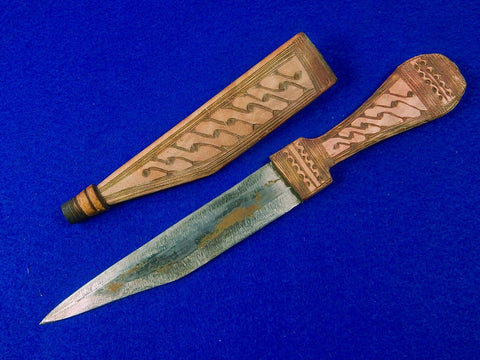Vintage Old African Africa Kenya Hunting Knife Dagger w/ Scabbard 