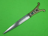 Antique Old Middle Eastern Indopersian Turkish Dagger Fighting Knife & Scabbard