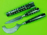 Antique Old Scandinavian Norway Silver Inlay Knife Scabbard Fork Traveler's Set