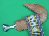Old Vintage Antique Jambiya Fighting Knife Dagger w/ Scabbard and Belt